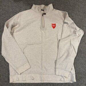 Wesleyan University Middletown CT Embroidered 3/4 Zip Shirt Marled Gray Size L